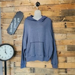 American Eagle women's cropped lake blue hoodie sweatshirt size large